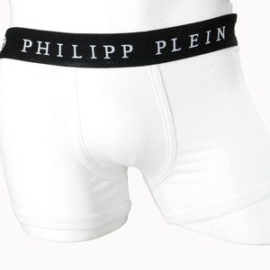 Philipp Plein Men's White Logo Print Boxer Brief Underwear Bi-Pack